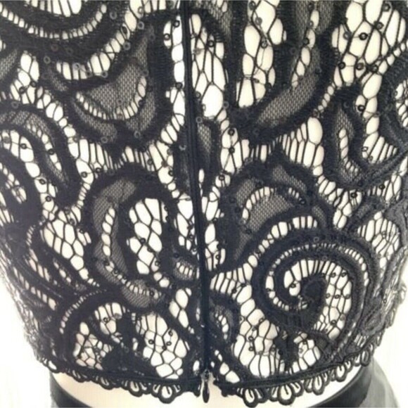 BCX Dress Junior 7 Black White Two Piece Lace Illusion Prom Formal Occasion - Picture 6 of 12